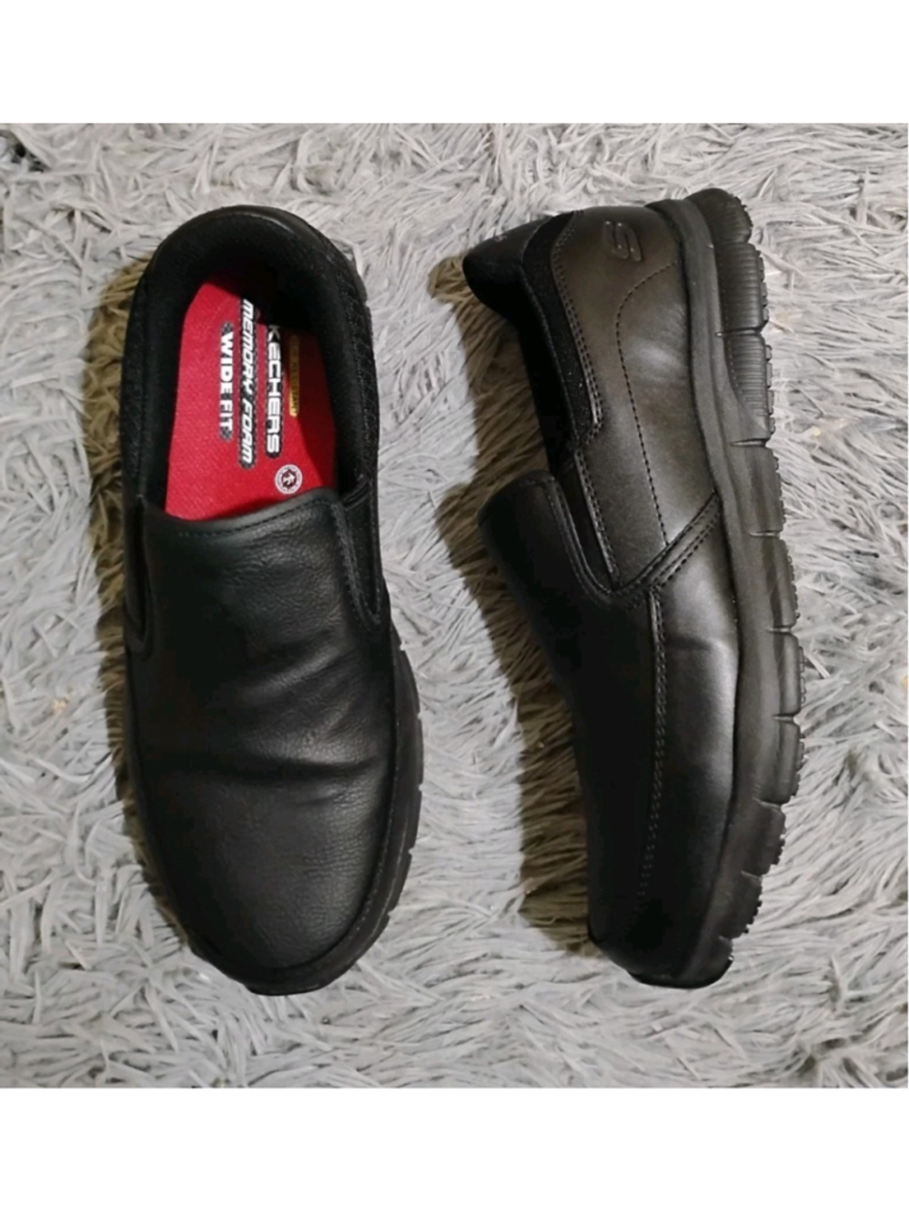 Skechers Nampa Groton Men Size 9.5 Slip Resistant Work Memory Foam Shoes 77157W